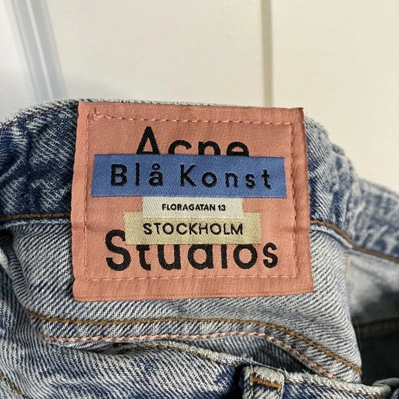 Acne Studios Bla Konst Stockholm 1997 Light Blue Trash Jeans 24" - Picture 5 of 8